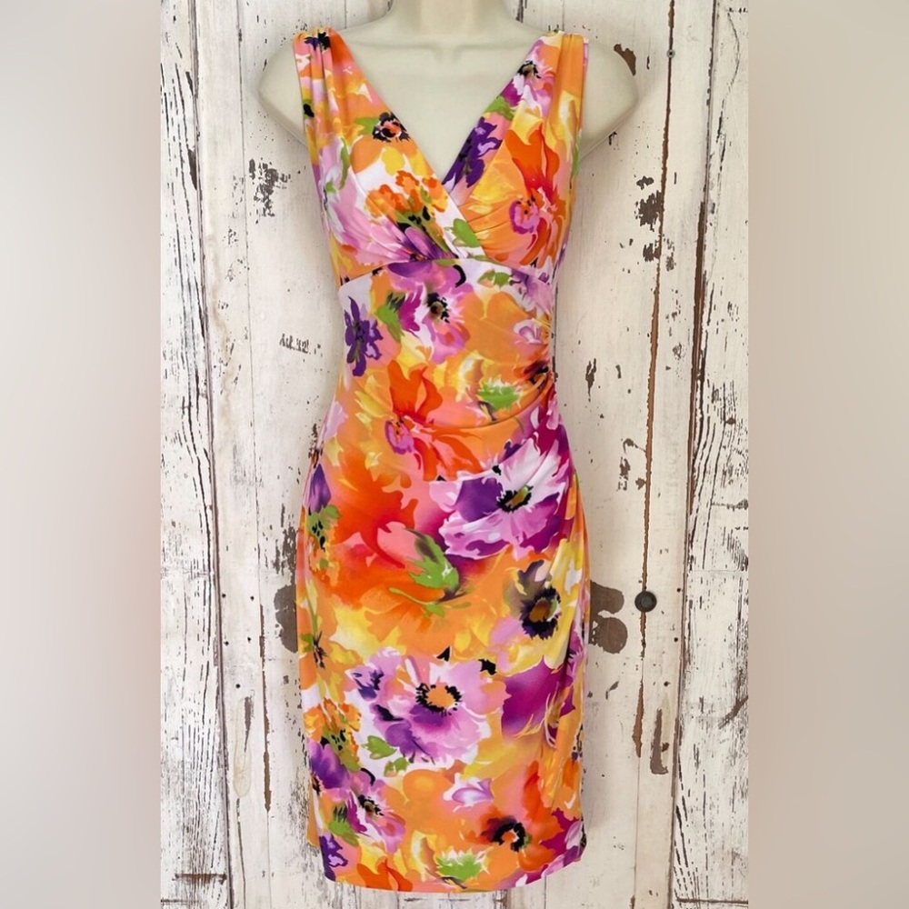 Sleeveless, floral Ralph Lauren dress- wore 2-3 times.